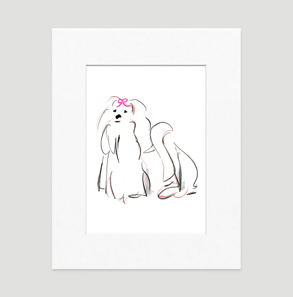 Missy Maltese Art Print - Dog Illustrations Wall Art Collection-Di Lewis