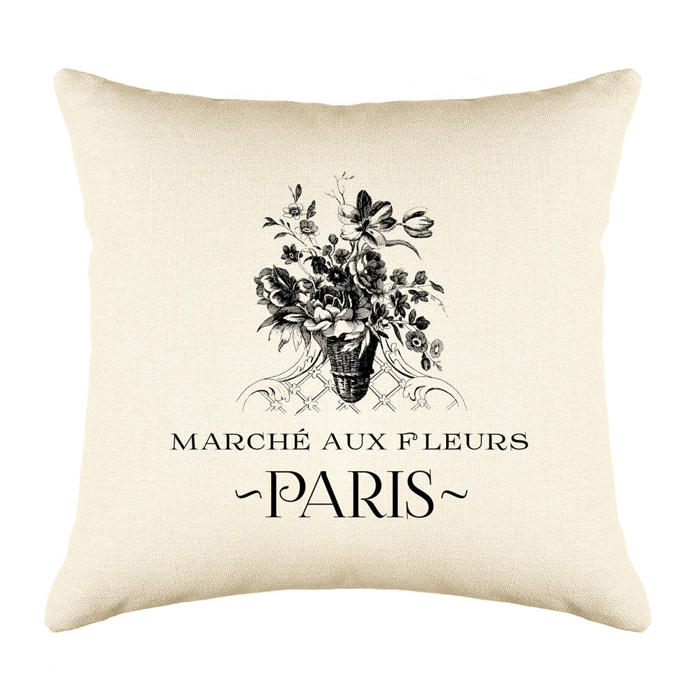Floral Marche Fleur Paris Throw Pillow Cover - Decorative Designs Throw Pillow Cover Collection Marché Aux Fleurs Floral Throw Pillow Cover - Decorative Designs Throw Pillow Cover Collection-Di Lewis