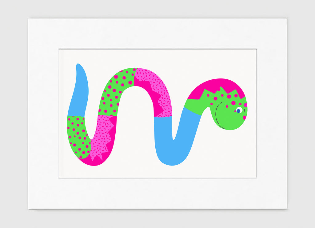 Snake Art Print - Kids Wall Art Collection Miss Wiggle Art Print - Kids Wall Art Collection-Di Lewis