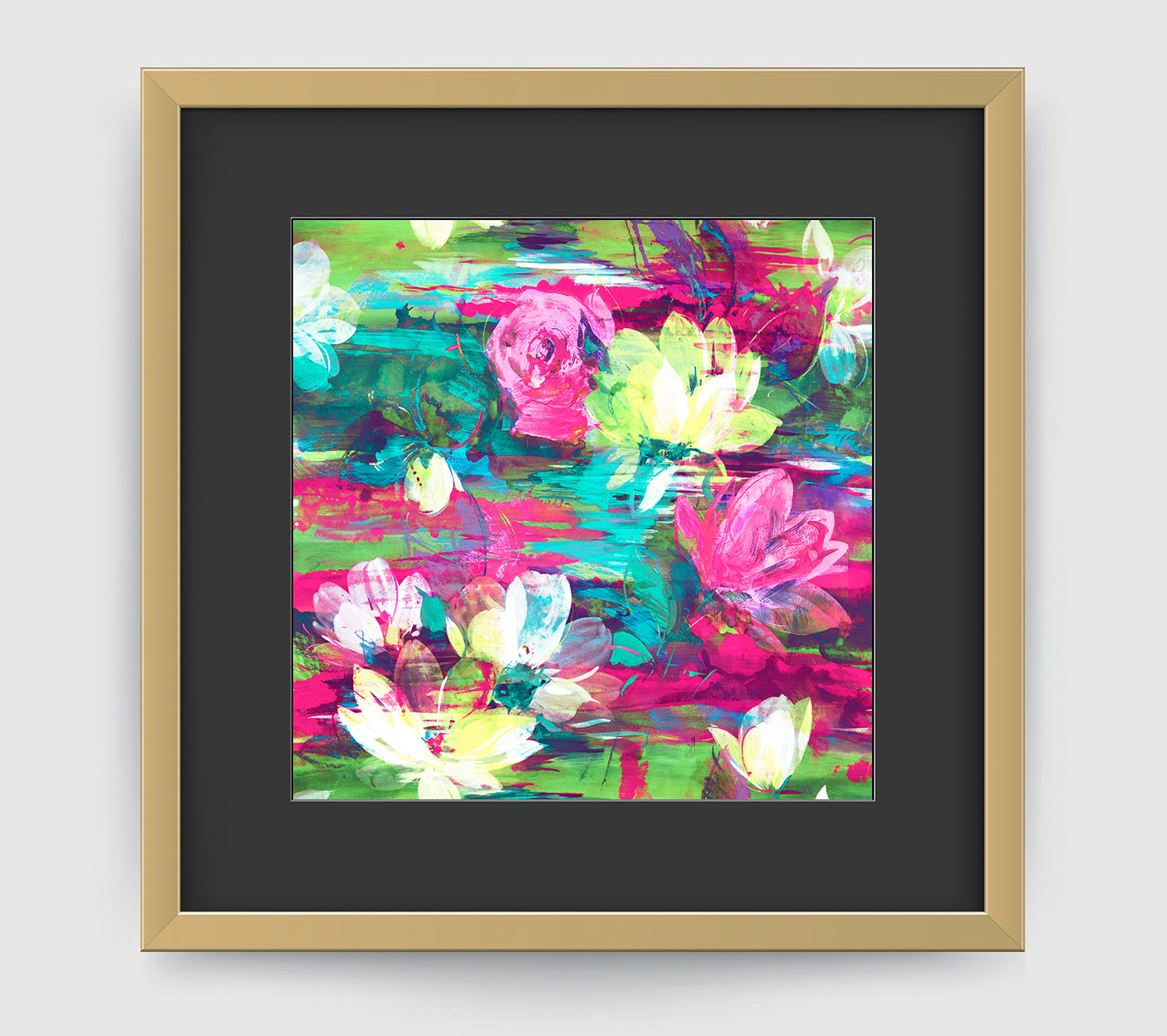 Monet Pink Green Art Print - Impressionist Art Wall Decor Collection-Di Lewis