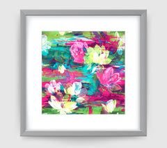 Monet Pink Green Art Print - Impressionist Art Wall Decor Collection-Di Lewis