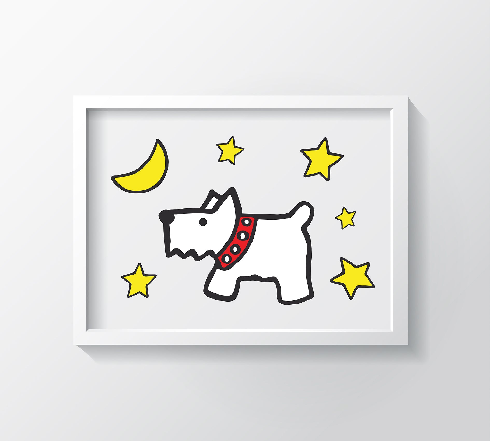 Moon Dog Art Print - Kids Wall Art Collection-Di Lewis