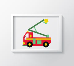 My Fire Truck Art Print - Kids Wall Art Collection-Di Lewis