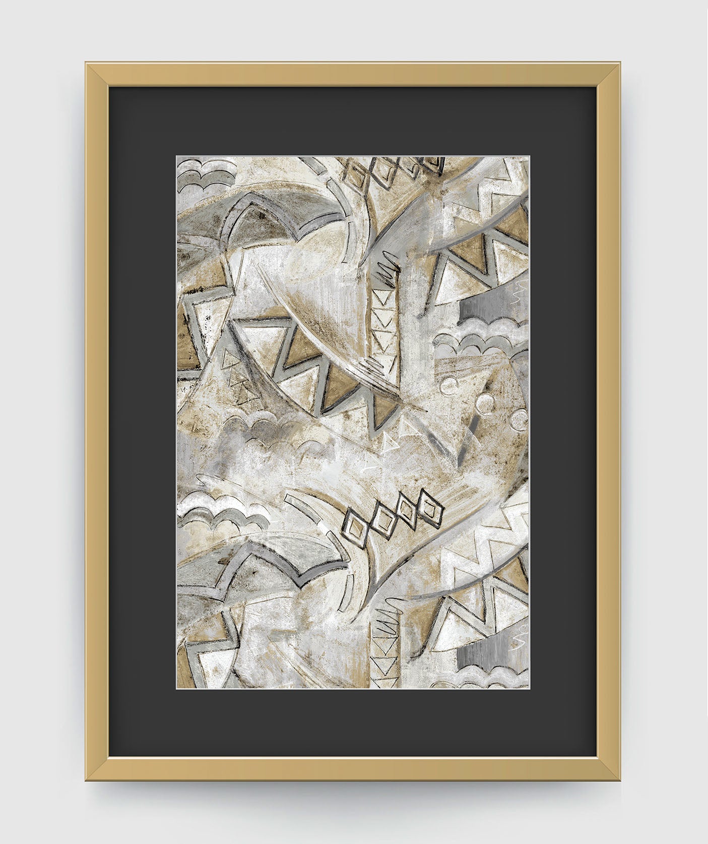 Opera Art Print - Abstract Art Wall Decor Collection - Grey & Tan