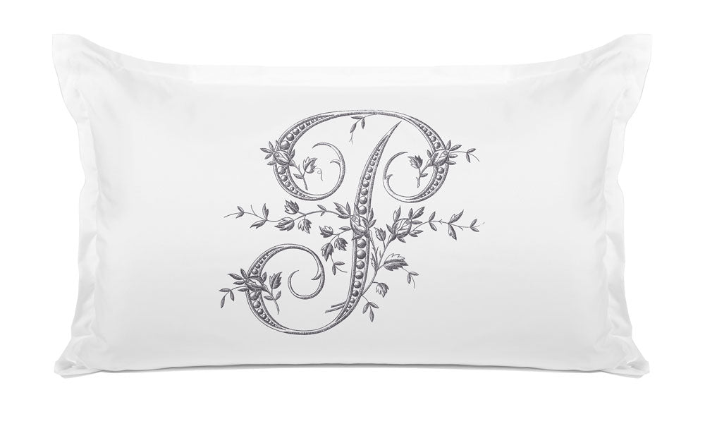 Vintage French Monogram Letter P Pillowcase