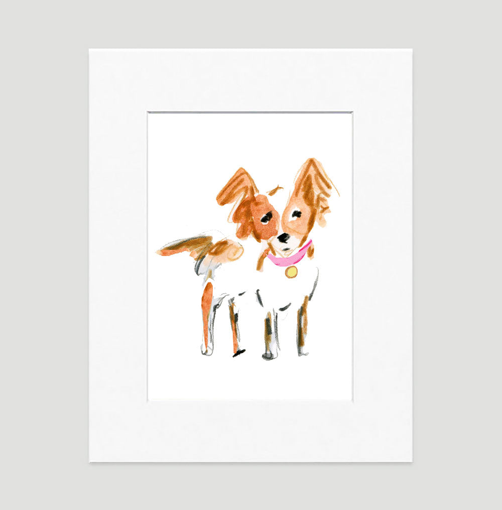 Peanut Papillon Art Print - Dog Illustrations Wall Art Collection-Di Lewis