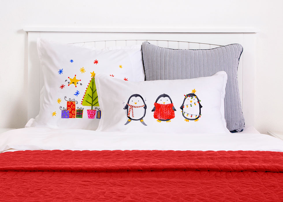 Christmas Penguins - Kids Personalized Pillowcase Collection