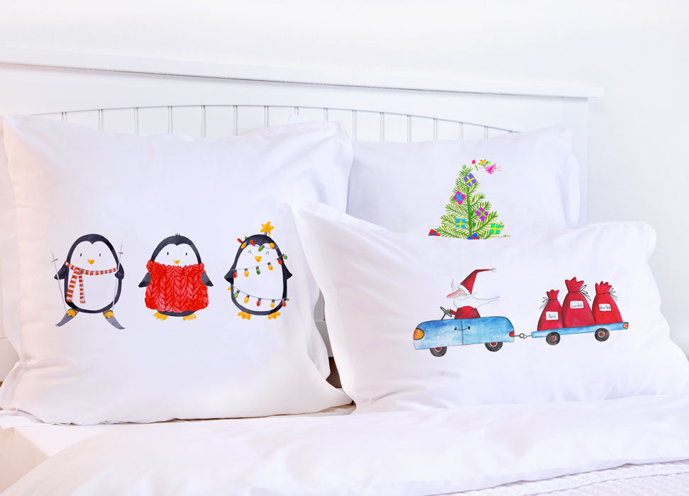 Christmas Penguins - Kids Personalized Pillowcase Collection