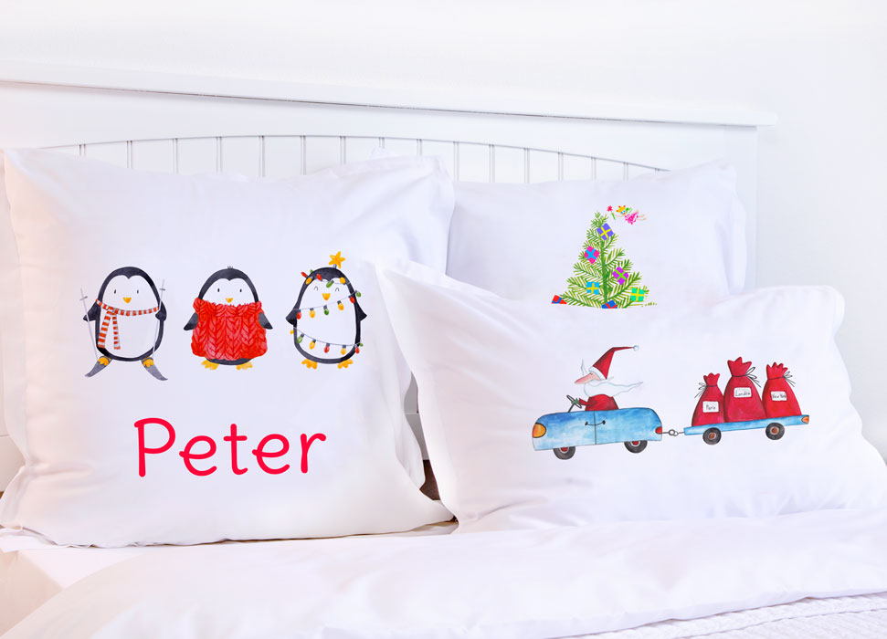 Christmas Penguins - Kids Personalized Pillowcase Collection