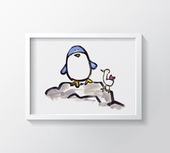 Percy Penguin Art Print - Kids Wall Art Collection-Di Lewis