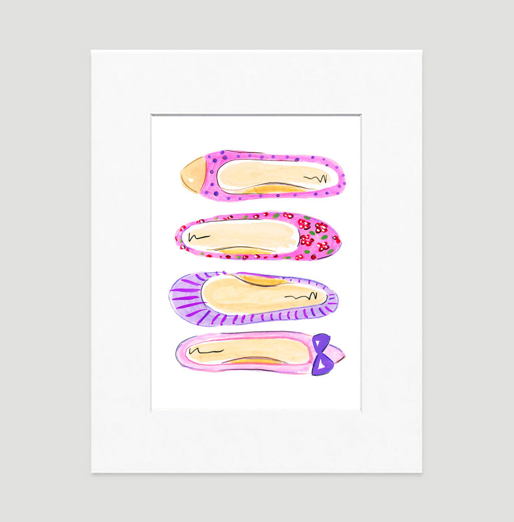 Preppy Flats Art Print - Fashion Illustration Wall Art Collection-Di Lewis