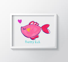 Pretty Fish Art Print - Kids Wall Art Collection-Di Lewis