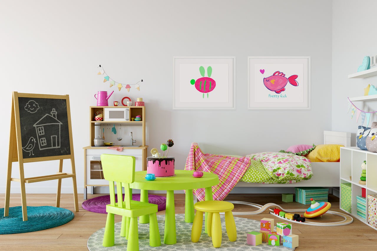 Buzzy Bee (Pink) Art Print - Kids Wall Art Collection-Di Lewis