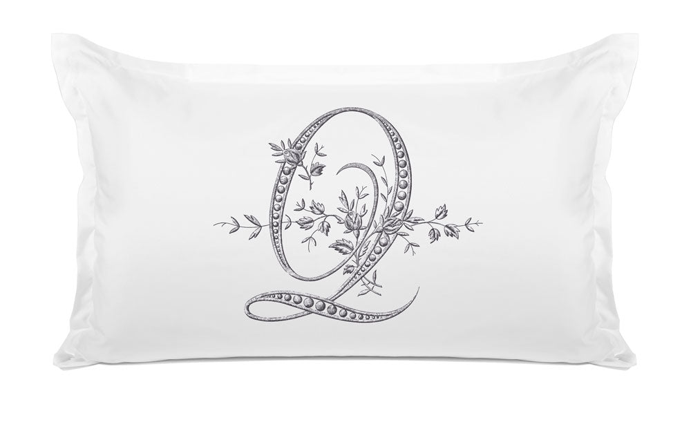 Vintage French Monogram Letter Q Pillowcase