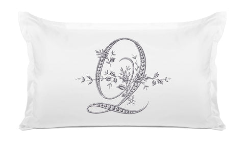 Vintage French Monogram Letter Q Pillowcase