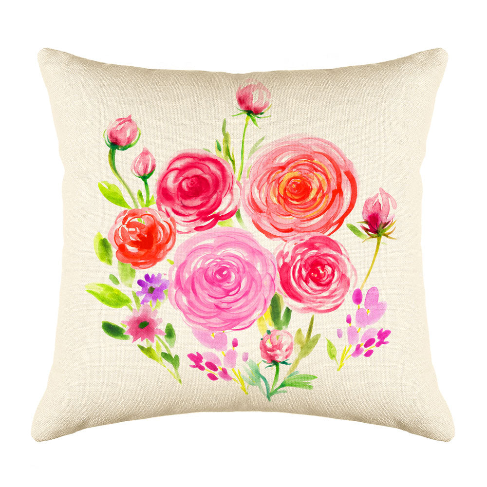 Ranunculus Throw Pillow Cover - Decorative Designs Throw Pillow Cover Collection Ranunculus Throw Pillow Cover - Decorative Designs Throw Pillow Cover Collection