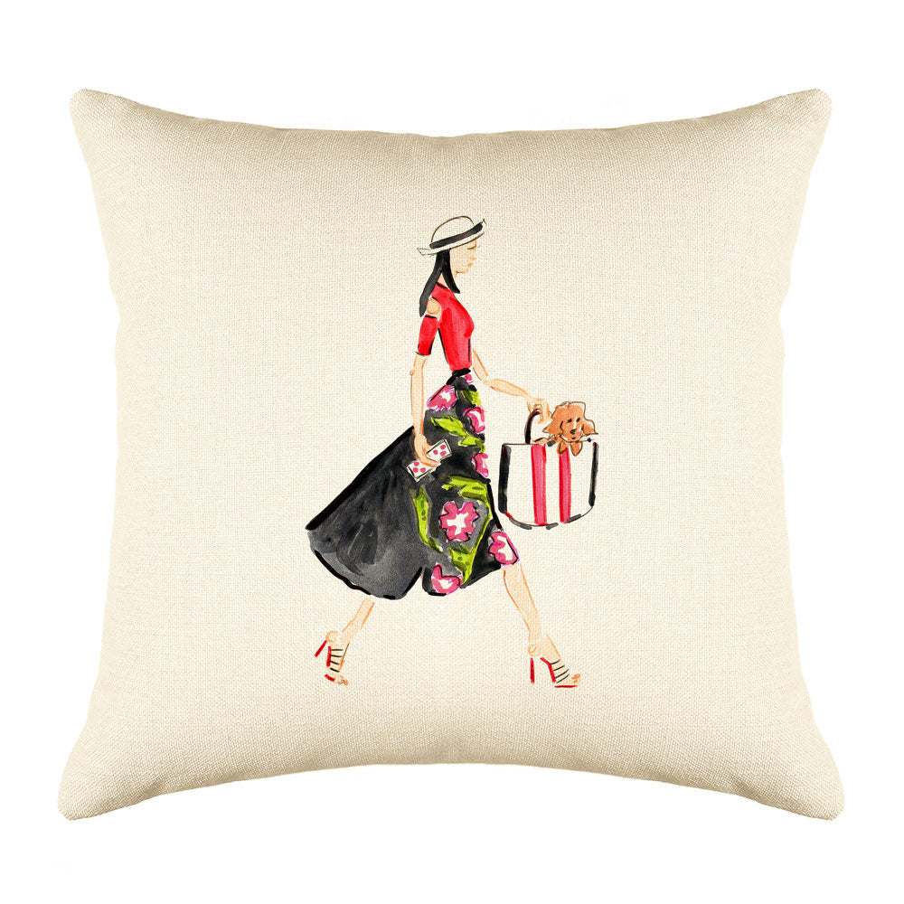 Runway Throw Pillow Cover - Fashion Illustrations Throw Pillow Cover Collection-Di Lewis