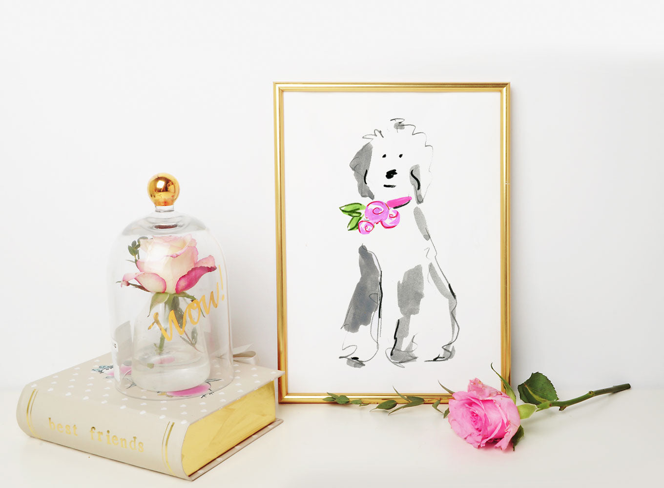 Sally Sheep Dog Art Print - Dog Illustrations Wall Art Collection-Di Lewis