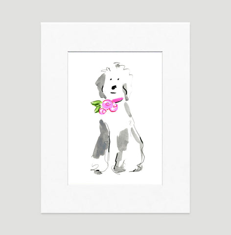 Sally Sheep Dog Art Print - Dog Illustrations Wall Art Collection-Di Lewis