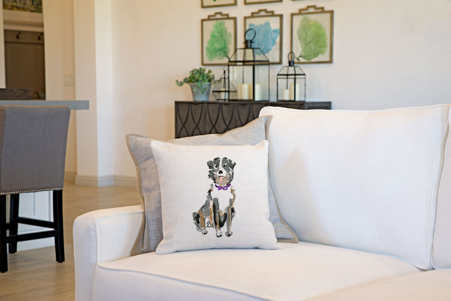 Sheldon Shepard Throw Pillow Cover - Dog Illustration Throw Pillow Cover Collection-Di Lewis