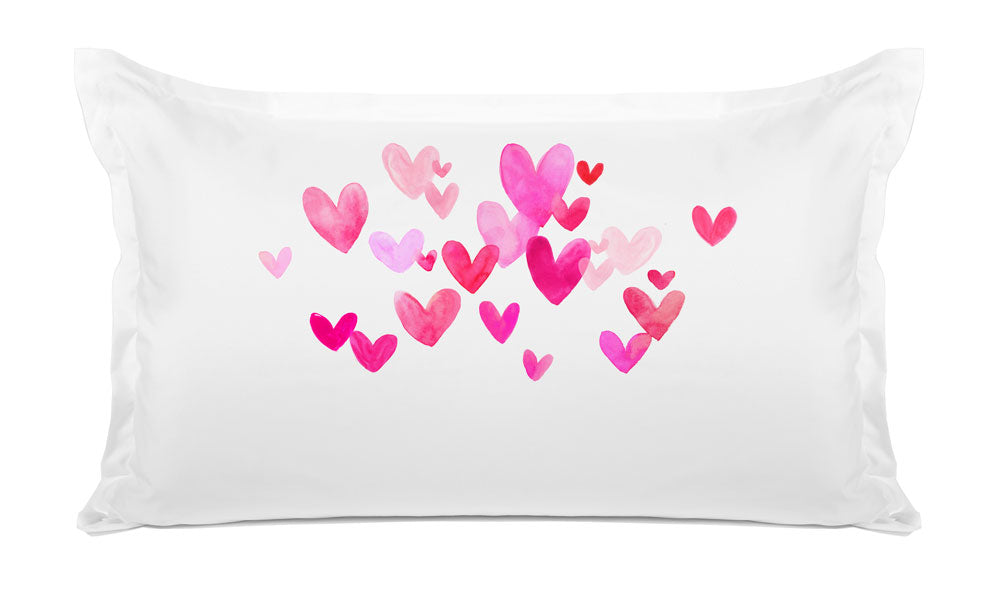 Small Pink Hearts - Personalized Kids Pillowcase Collection Small Pink Hearts - Personalized Kids Pillowcase Collection