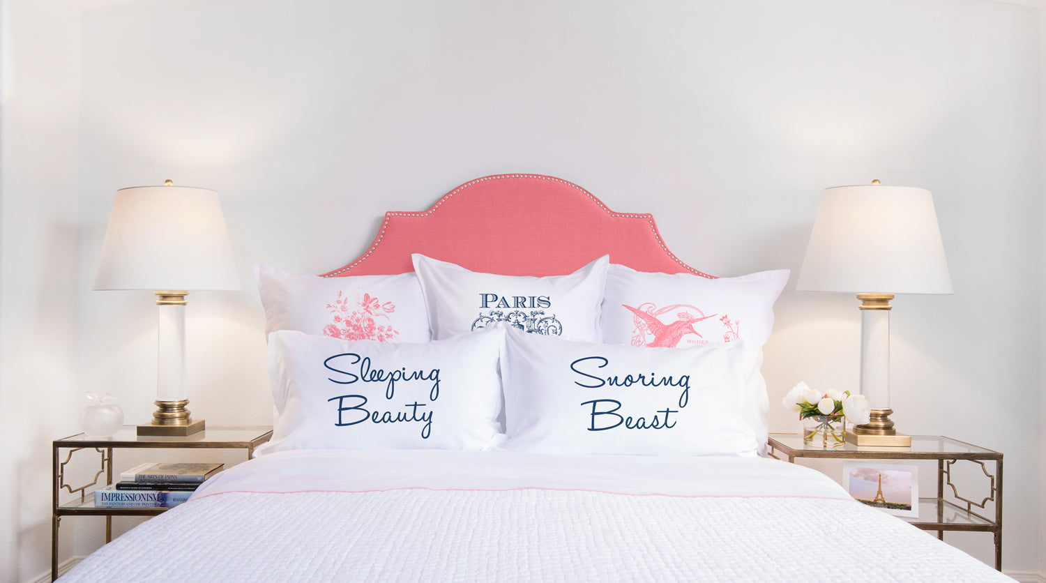 Sleeping Beauty, Snoring Beast - His & Hers Pillowcase Collection-Di Lewis