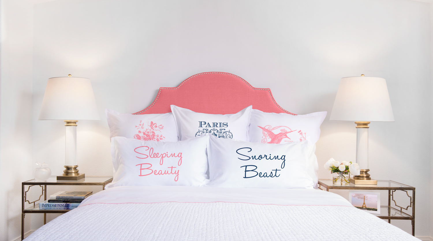 Sleeping Beauty, Snoring Beast - His & Hers Pillowcase Collection-Di Lewis