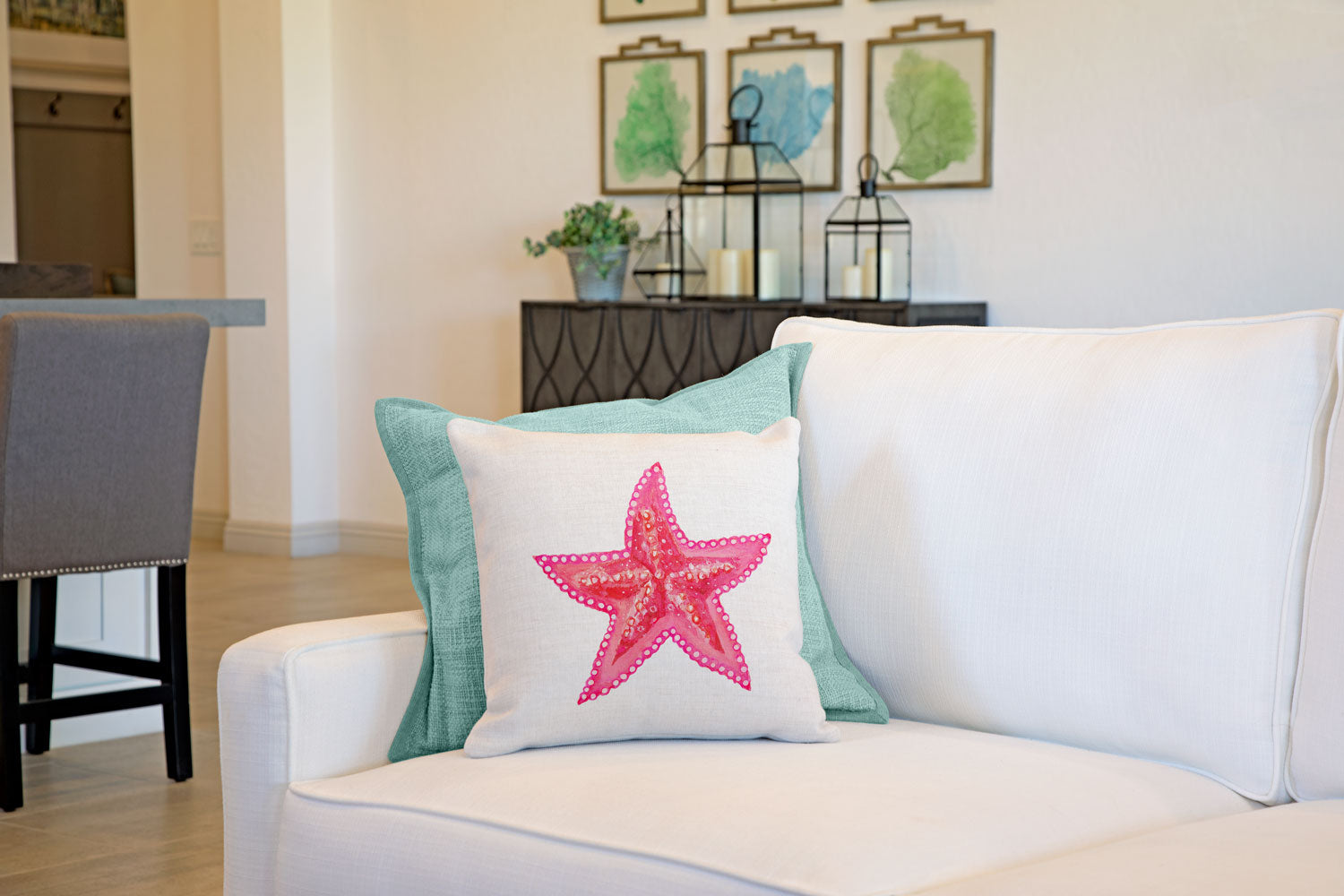 Starfish Throw Pillow Cover - Coastal Designs Throw Pillow Cover Collection-Di Lewis