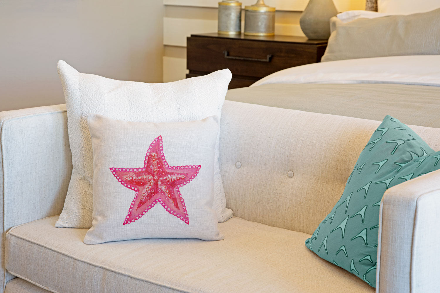Starfish Throw Pillow Cover - Coastal Designs Throw Pillow Cover Collection-Di Lewis