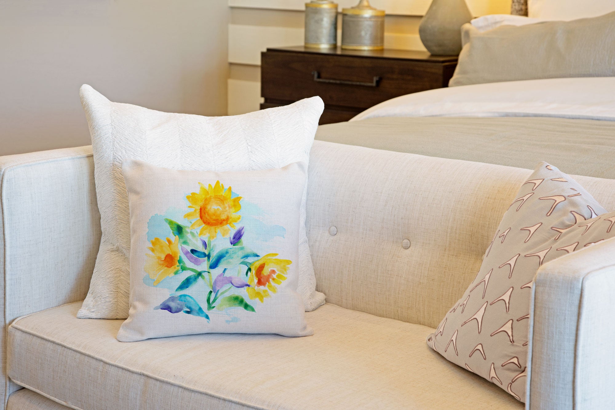 Sunflower Throw Pillow Cover - Decorative Designs Throw Pillow Cover Collection