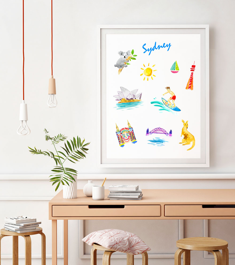 Sydney Art Print - Travel Print Wall Art Collection-Di Lewis