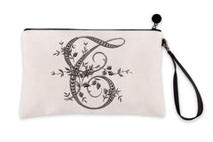 Vintage French Monogram Letter T Makeup Bag