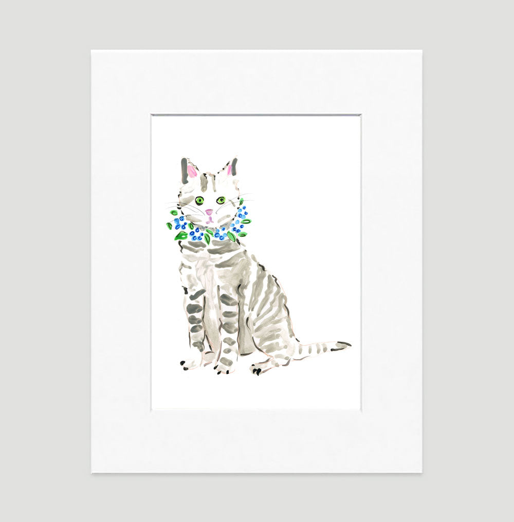 Tabby Cat Art Print - Cat Illustrations Wall Art Collection-Di Lewis