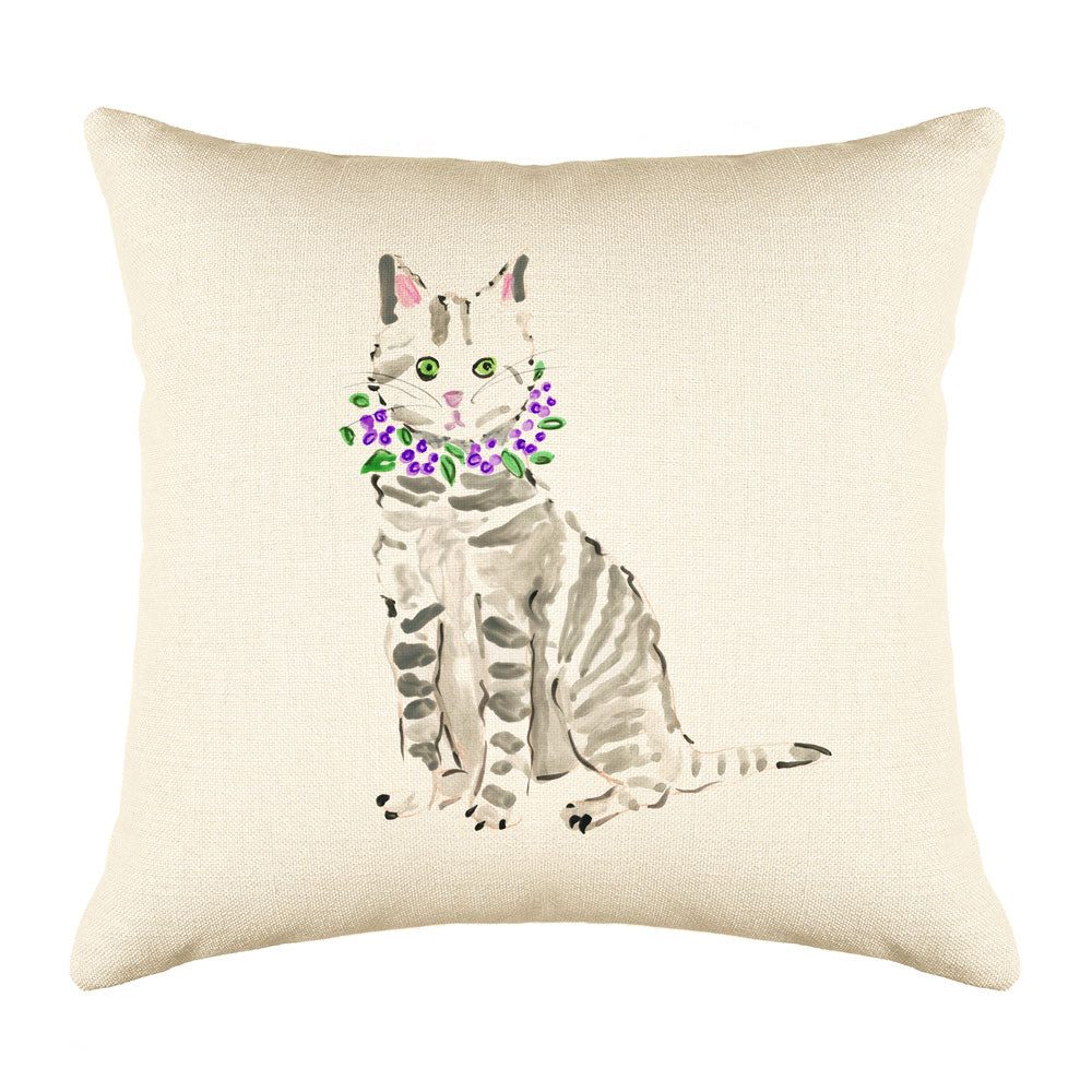 Tabby Cat Throw Pillow Cover - Cat Illustration Throw Pillow Cover Collection-Di Lewis