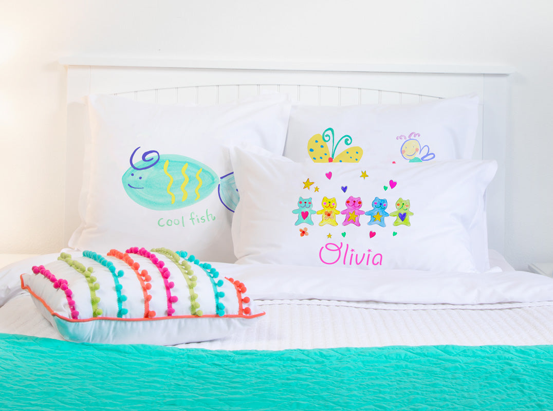 Pretty Colorful Bears - Personalized Kids Pillowcase Collection