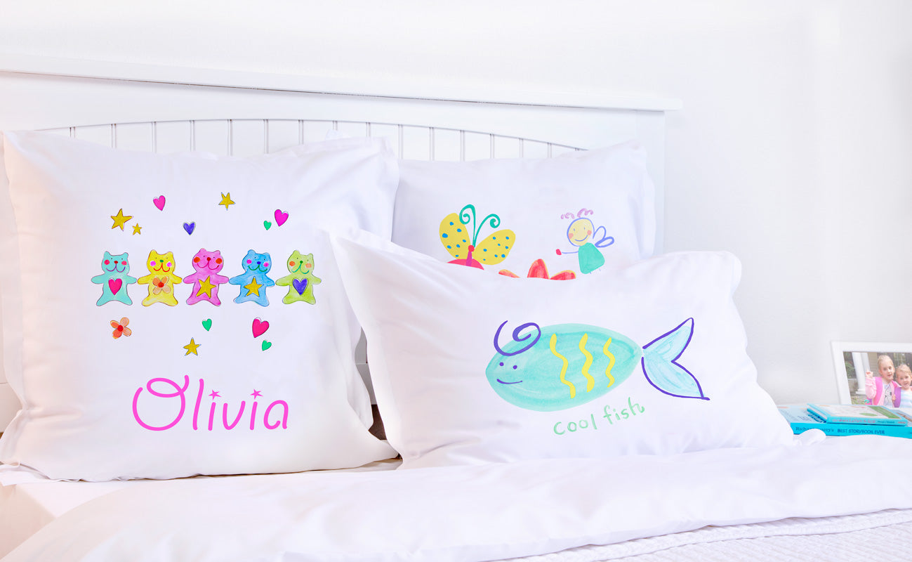Pretty Colorful Bears - Personalized Kids Pillowcase Collection