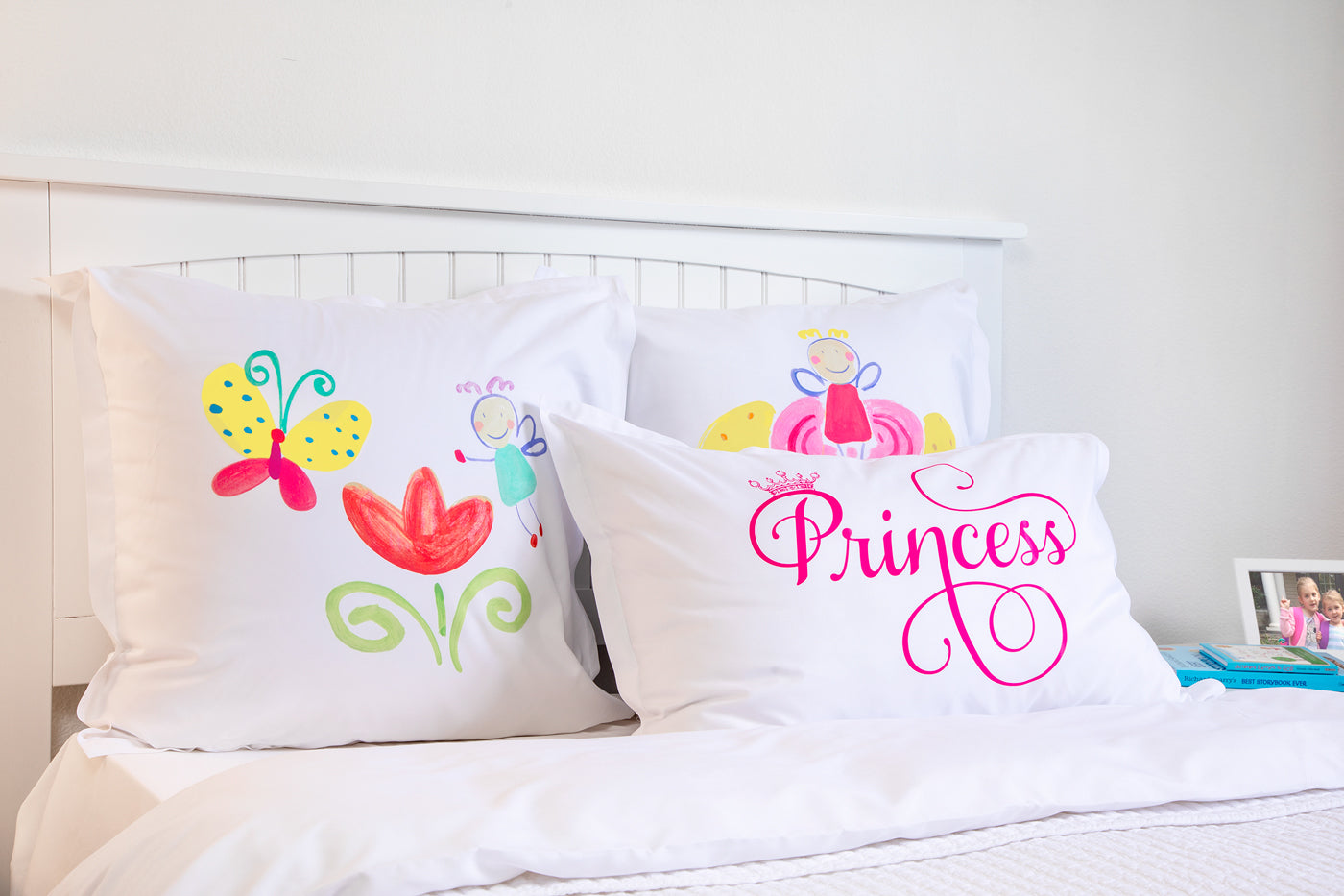 Colorful Flower Fairy Butterfly - Personalized Kids Pillowcase Collection