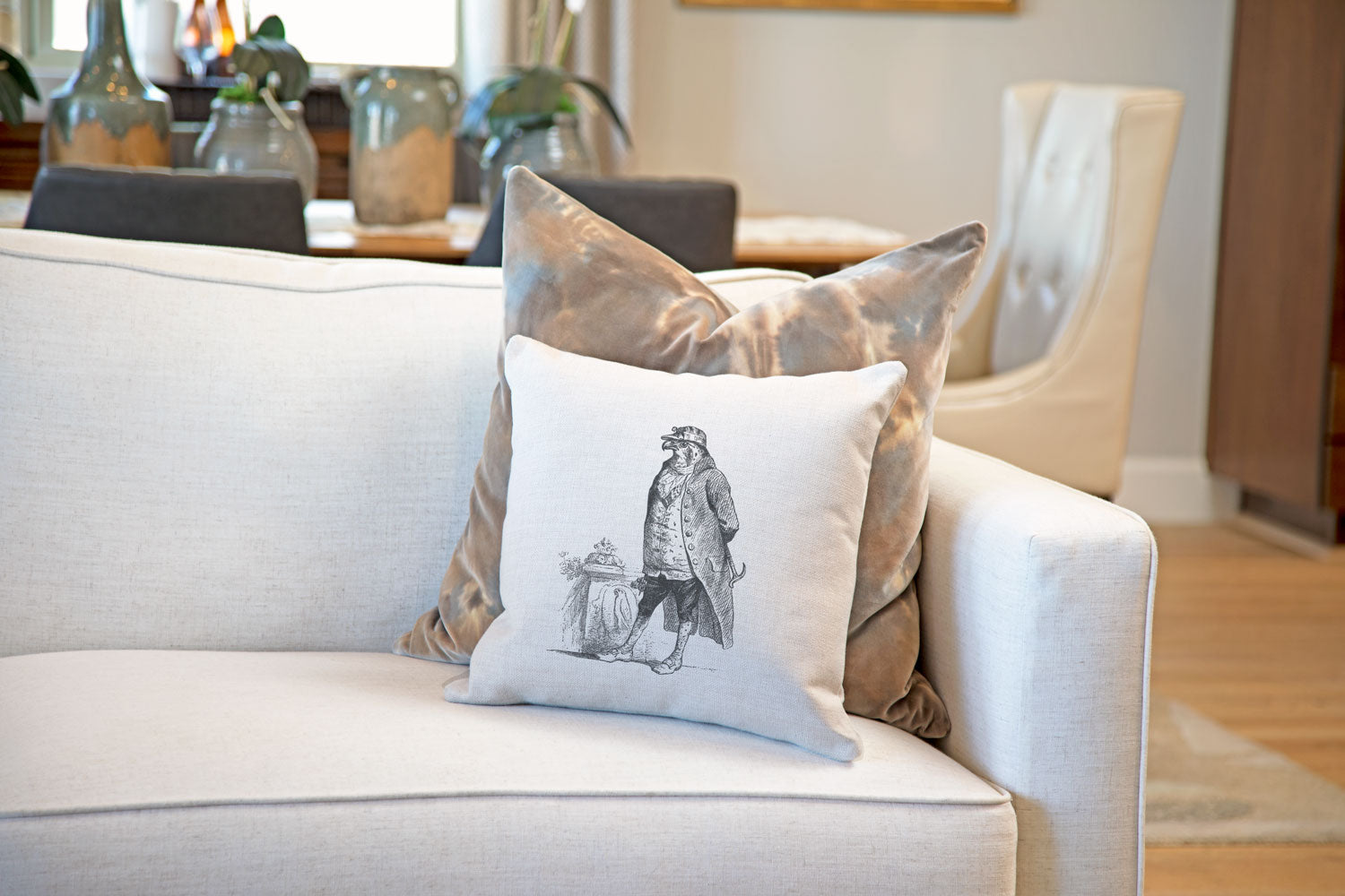 The Honorable Falcon Throw Pillow Cover - Animal Illustrations Throw Pillow Cover Collection-Di Lewis