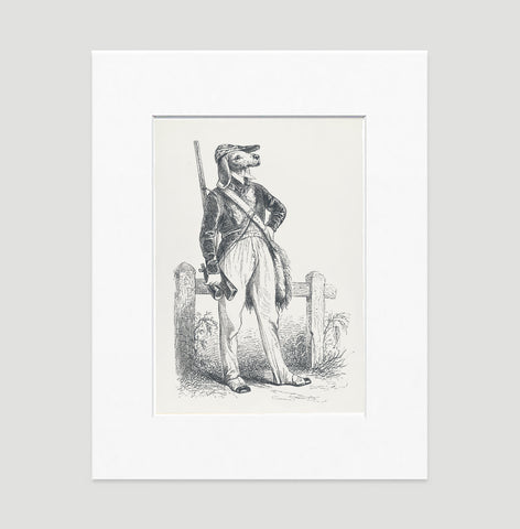 The Hunter Art Print - Animal Illustrations Wall Art Collection-Di Lewis