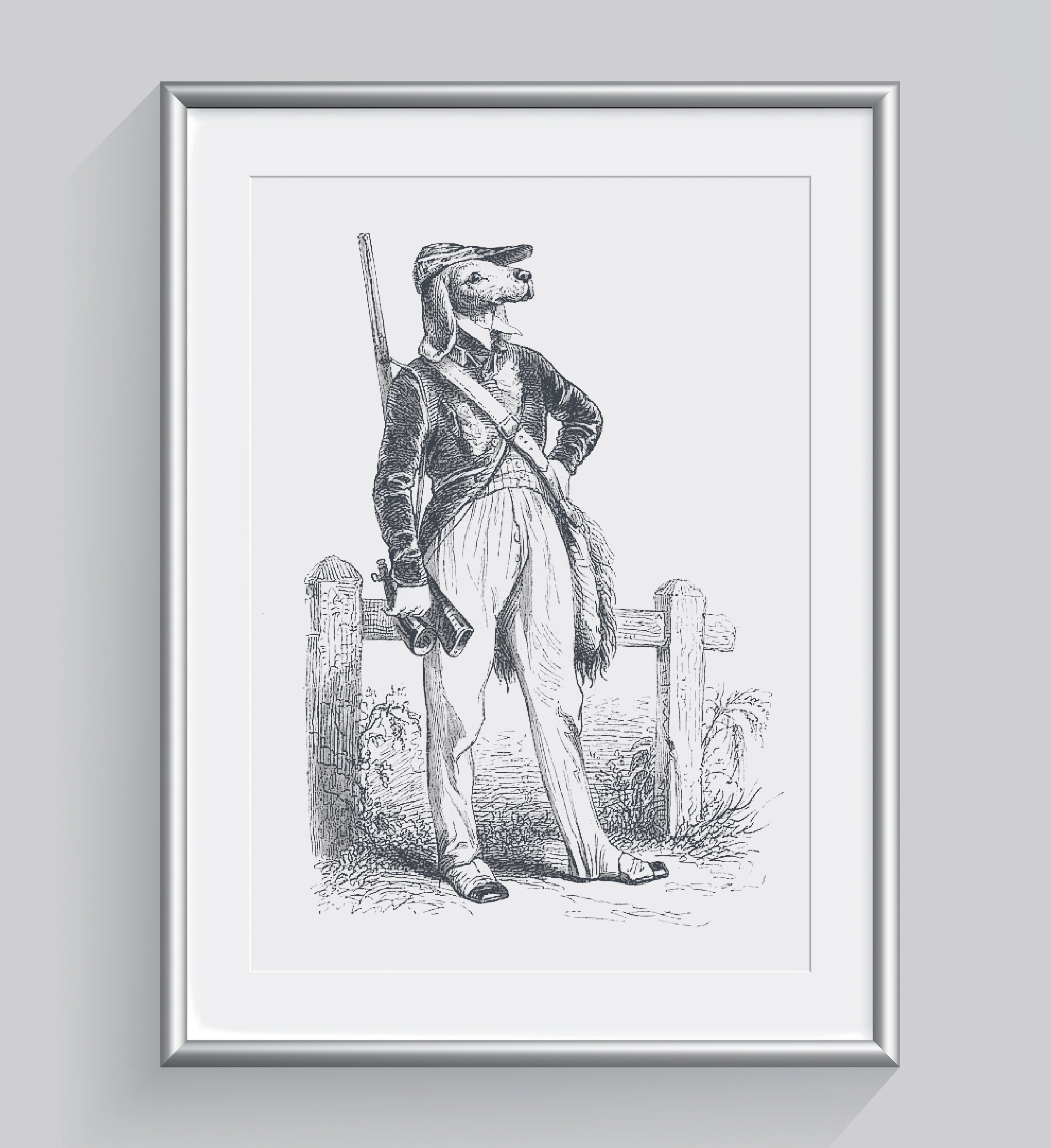 The Hunter Art Print - Animal Illustrations Wall Art Collection-Di Lewis