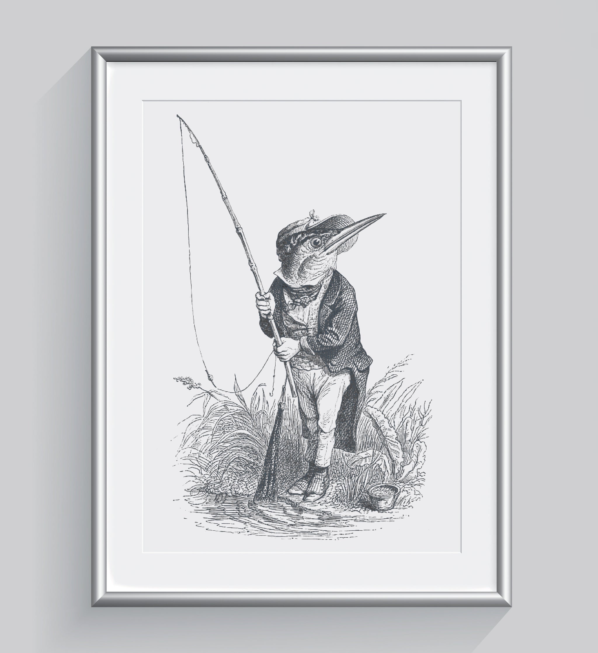 The King Fisher Art Print - Animal Illustrations Wall Art Collection-Di Lewis