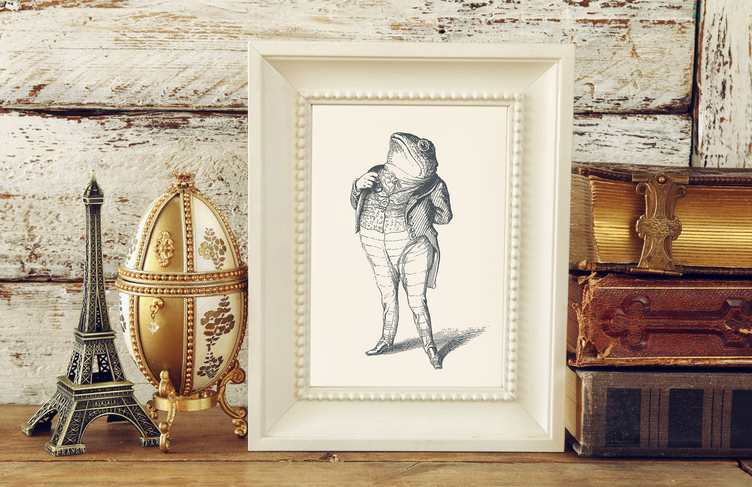 The Patriotic Frog Art Print - Animal Illustrations Wall Art Collection-Di Lewis