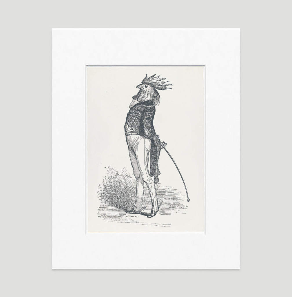 Proud Rooster Art Print - Animal Illustrations Wall Art Collection The Proud Cock Art Print - Animal Illustrations Wall Art Collection-Di Lewis