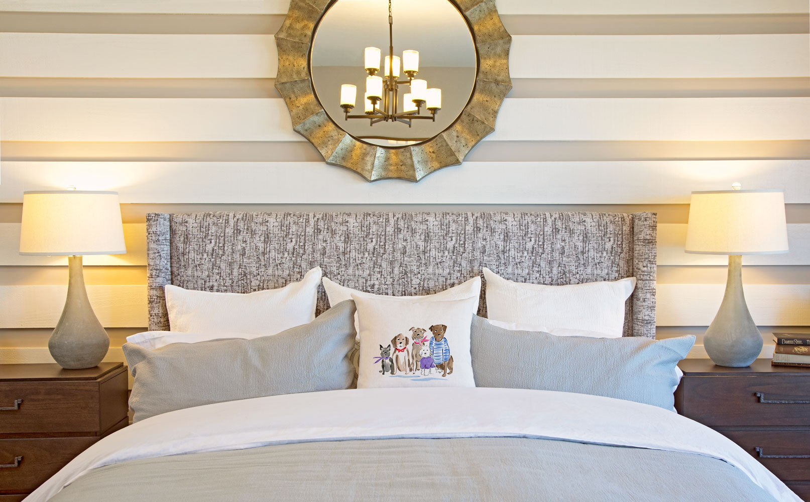 Rat Pack Dogs Throw Pillow Cover - Dog Illustration Throw Pillow Cover Collection