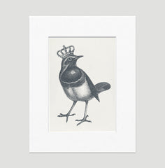 The Royal Robin Art Print - Animal Illustrations Wall Art Collection-Di Lewis