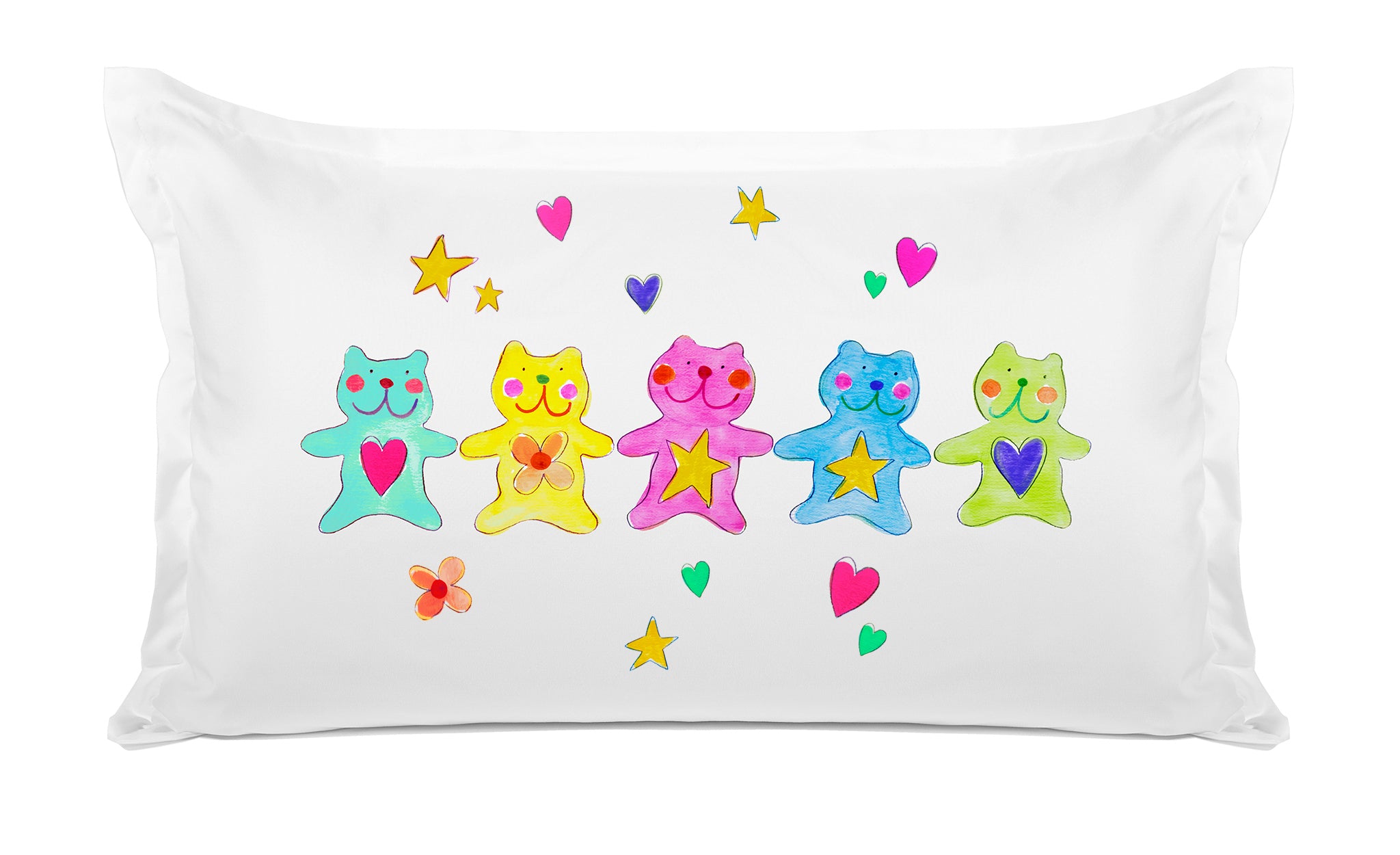 Pretty Colorful Bears - Personalized Kids Pillowcase Collection