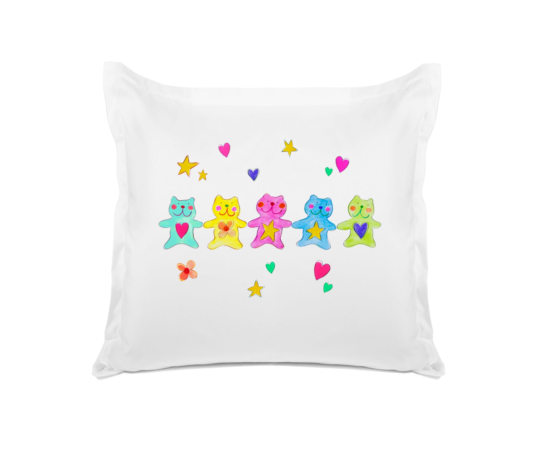 Pretty Colorful Bears - Personalized Kids Pillowcase Collection