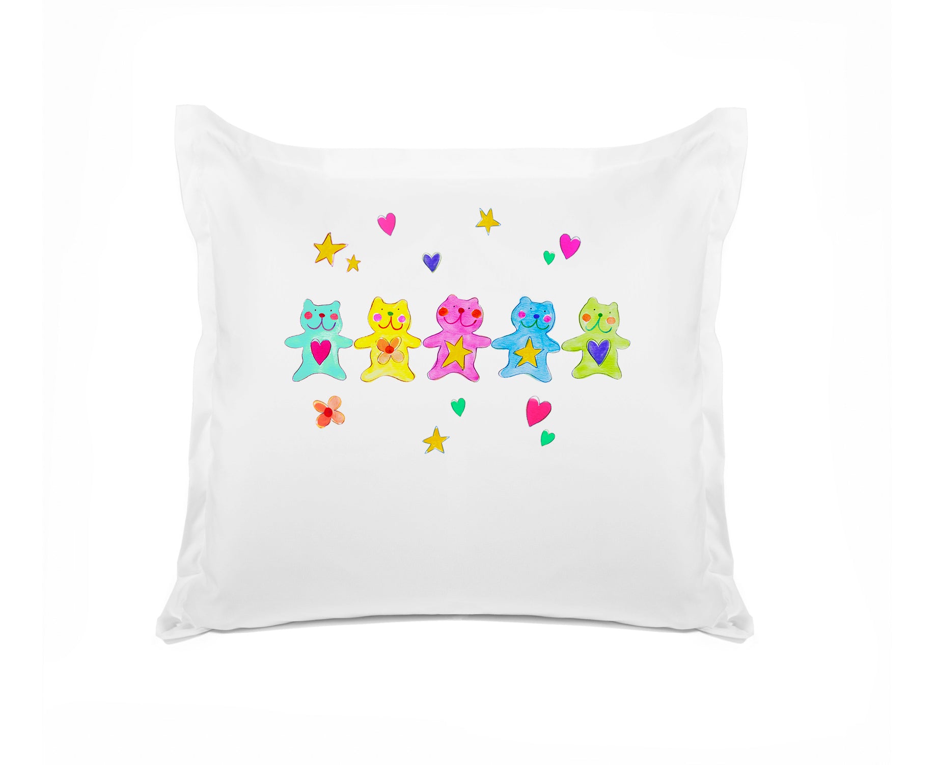 Pretty Colorful Bears - Personalized Kids Pillowcase Collection