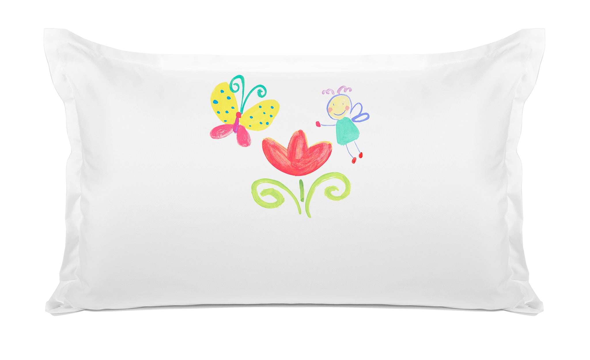Colorful Flower Fairy Butterfly - Personalized Kids Pillowcase Collection