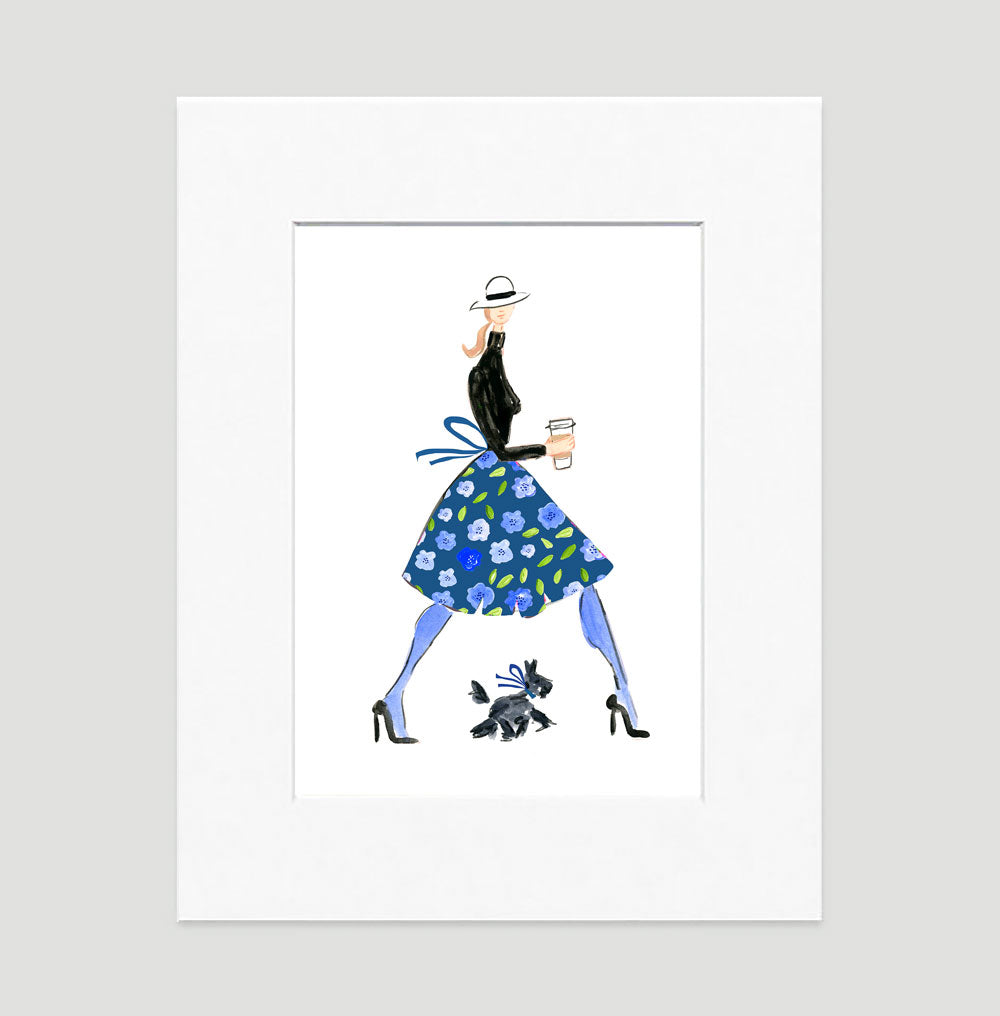 Time For A Latte Art Print - Fashion Illustration Wall Art Collection-Di Lewis